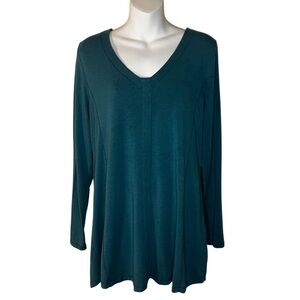 Soft Surroundings Teal Long-Sleeve Modal Tunic Top Size L